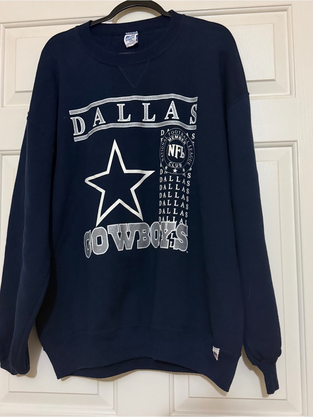 Vintage Russell Dallas Cowboys Crewneck Sweatshirt Navy Blue Size XXL 2XL NFL